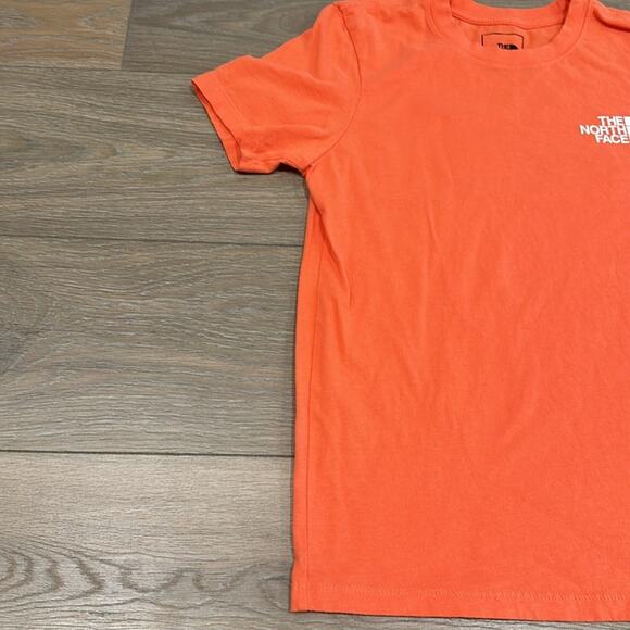 NORTH FACE Orange Crew Neck Short Sleeve Cotton Tee Shirt T Top Outdoor Size XS - Picture 3 of 10